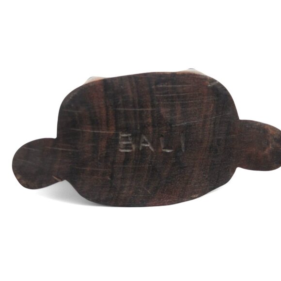 Female Wooden BUST Balinese Wooden With Floral Headdress from BALI 5" - Picture 4 of 10